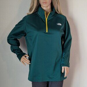 The North Face Pullover Women's XL Green Fleece Mock Neck Quarter Zip